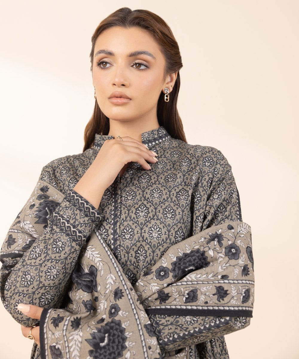 SAPPHIRE 3 PIECE -PRINTED COTTON JACQUARD SUIT