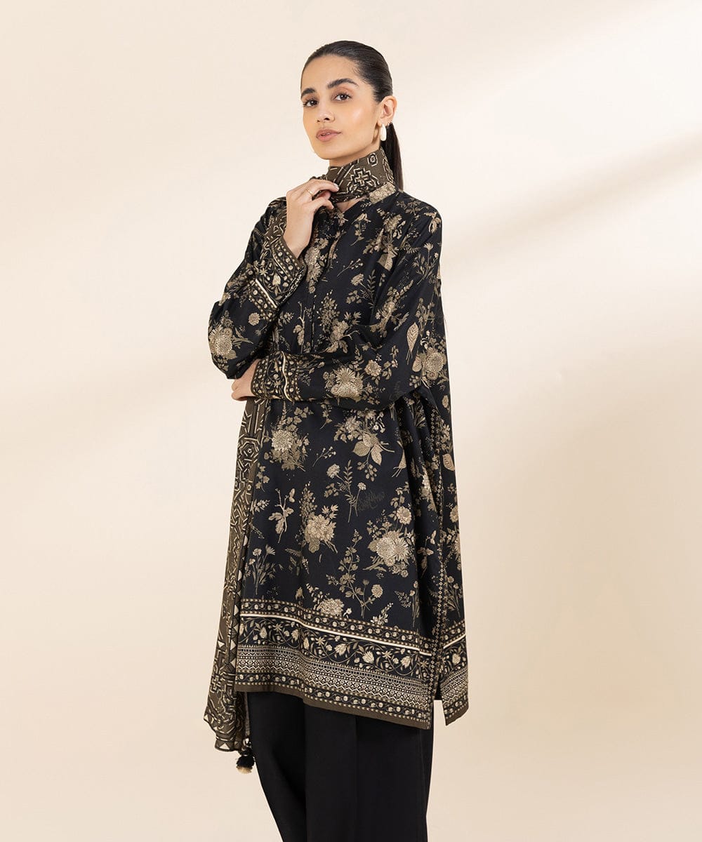 SAPPHIRE 3 PIECE -PRINTED LINEN SUIT