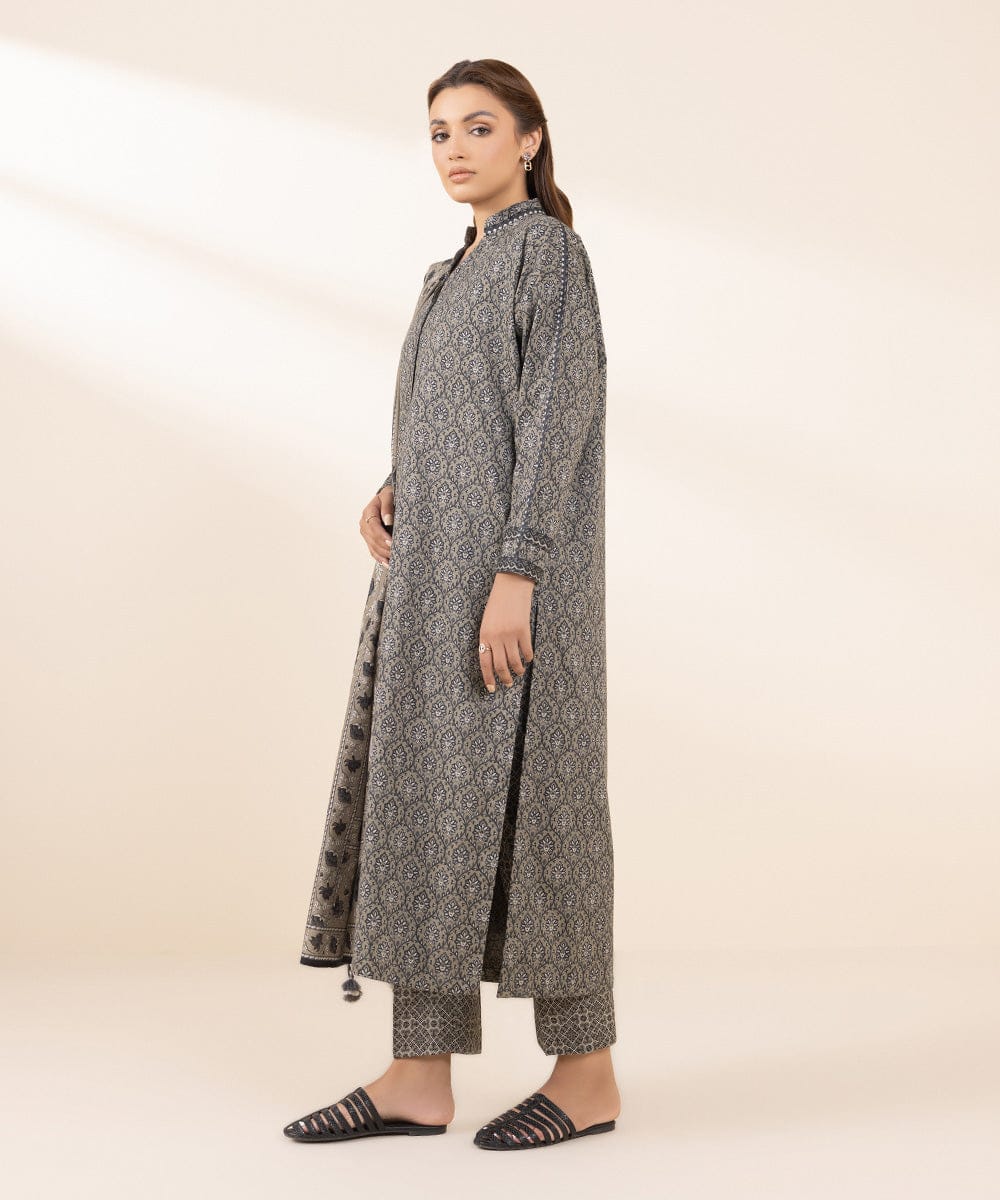 SAPPHIRE 3 PIECE -PRINTED COTTON JACQUARD SUIT