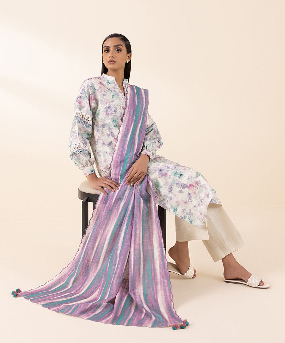 SAPPHIRE 3 PIECE -PRINTED LIGHT KHADDAR SUIT