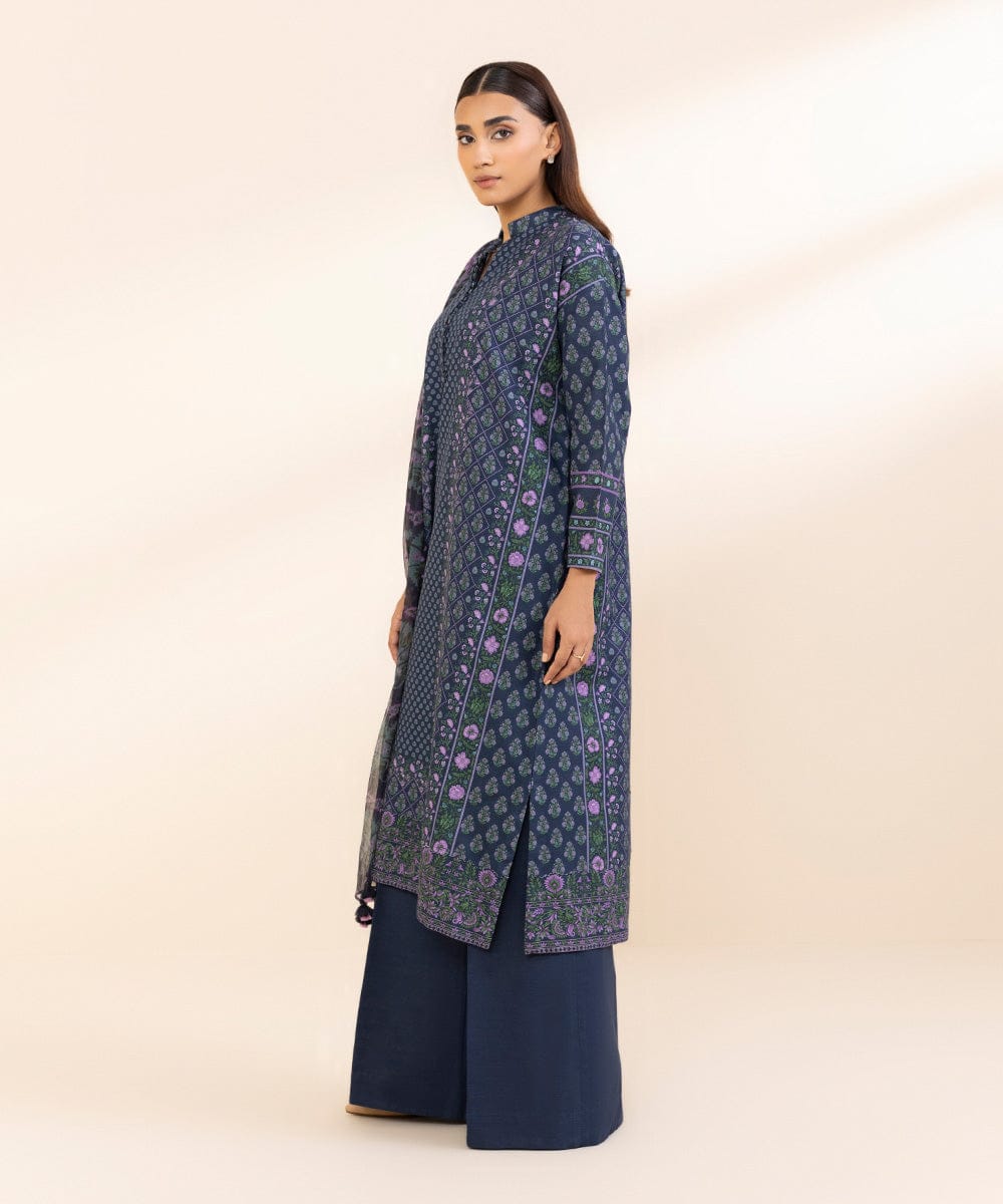 SAPPHIRE 3 PIECE-PRINTED LIGHT KHADDAR SUIT