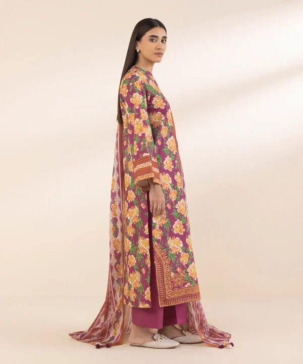 SAPPHIRE 3 PIECE -EMBROIDERED COTTON SUIT