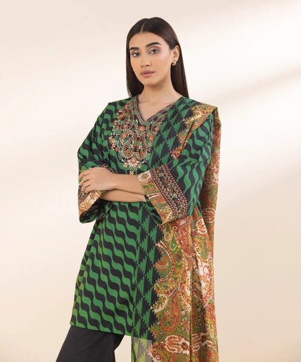 2 PIECE -EMBROIDERED COTTON SUIT