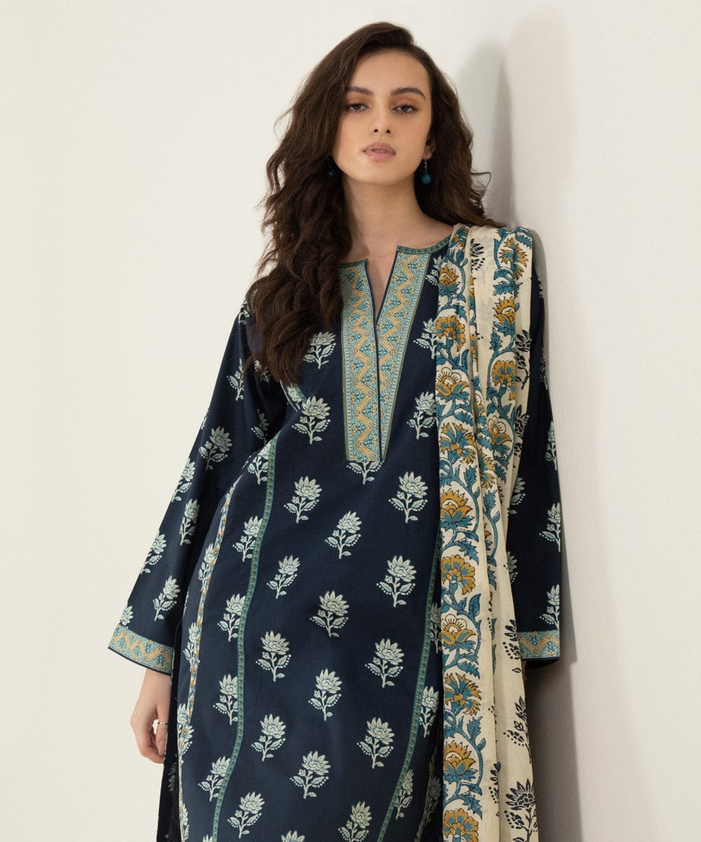 SAPPHIRE 3 PIECE -PRINTED LAWN SUIT