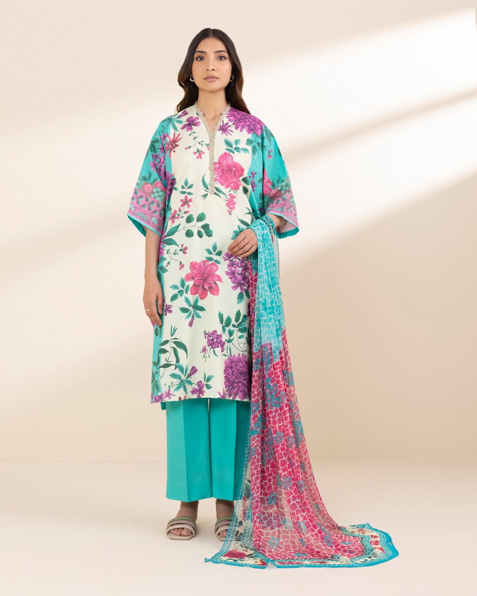 SAPPHIRE 3 PIECE-PRINTED LAWN SUIT