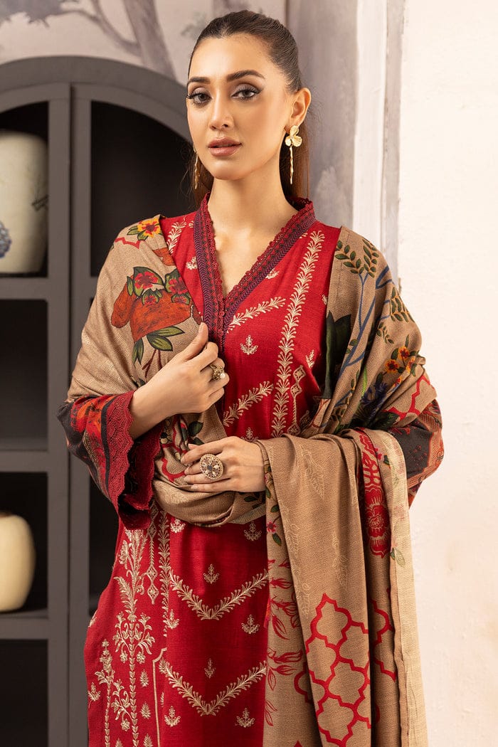 JOHRA EMBROIDERED PRINTED WINTER COLLECTION WITH PRINTED DIGITAL SHAWL