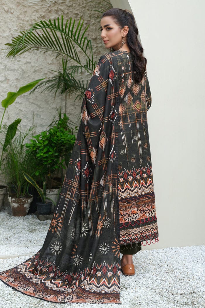 JOHRA EMBROIDERED PRINTED KHADDAR WITH PRINTED KHADDAR SHAWL