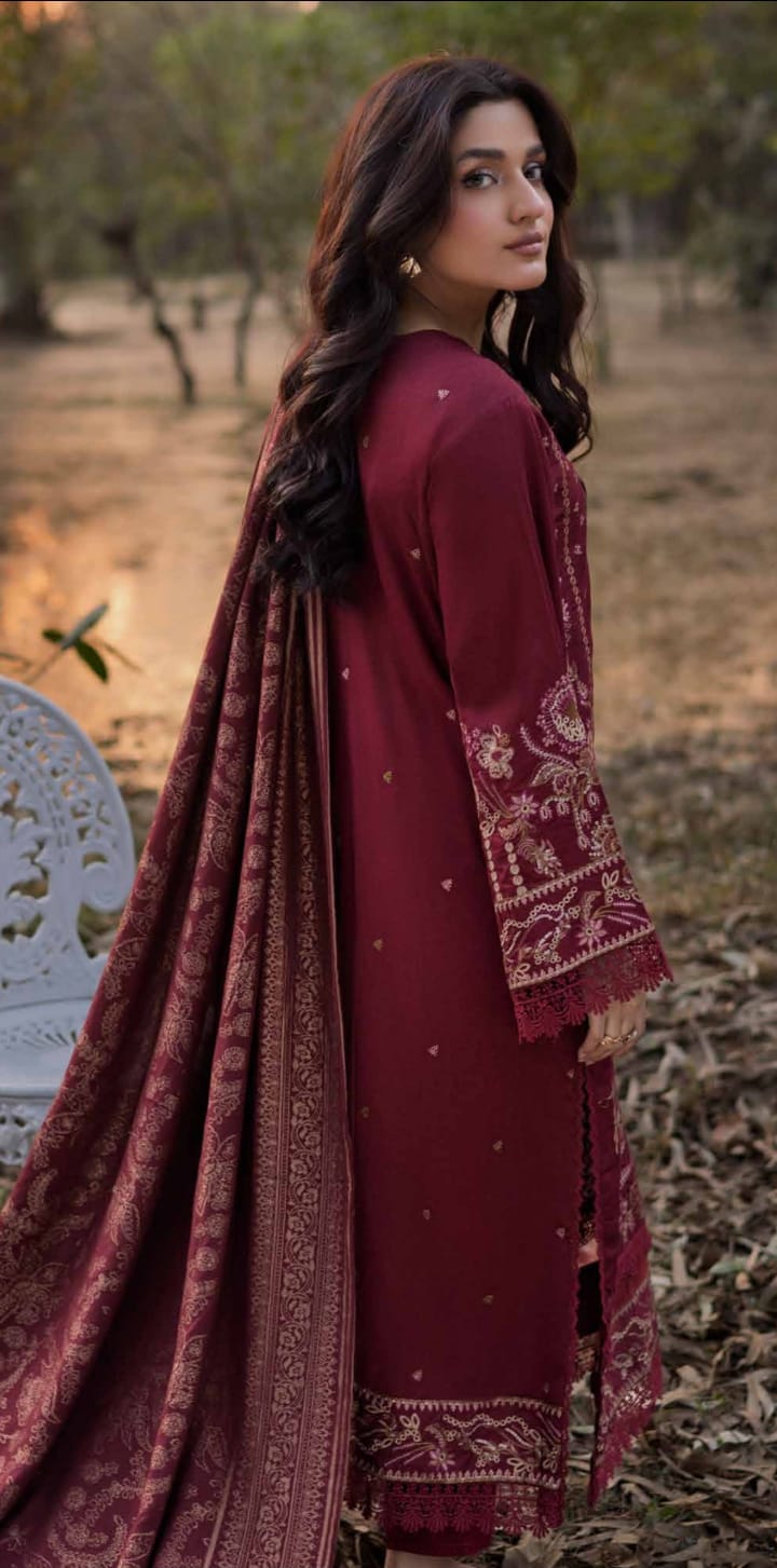 JOHRA EMBRIDERED WINTER COLLECTION WITH BANARSI JECQUARD SHAWL