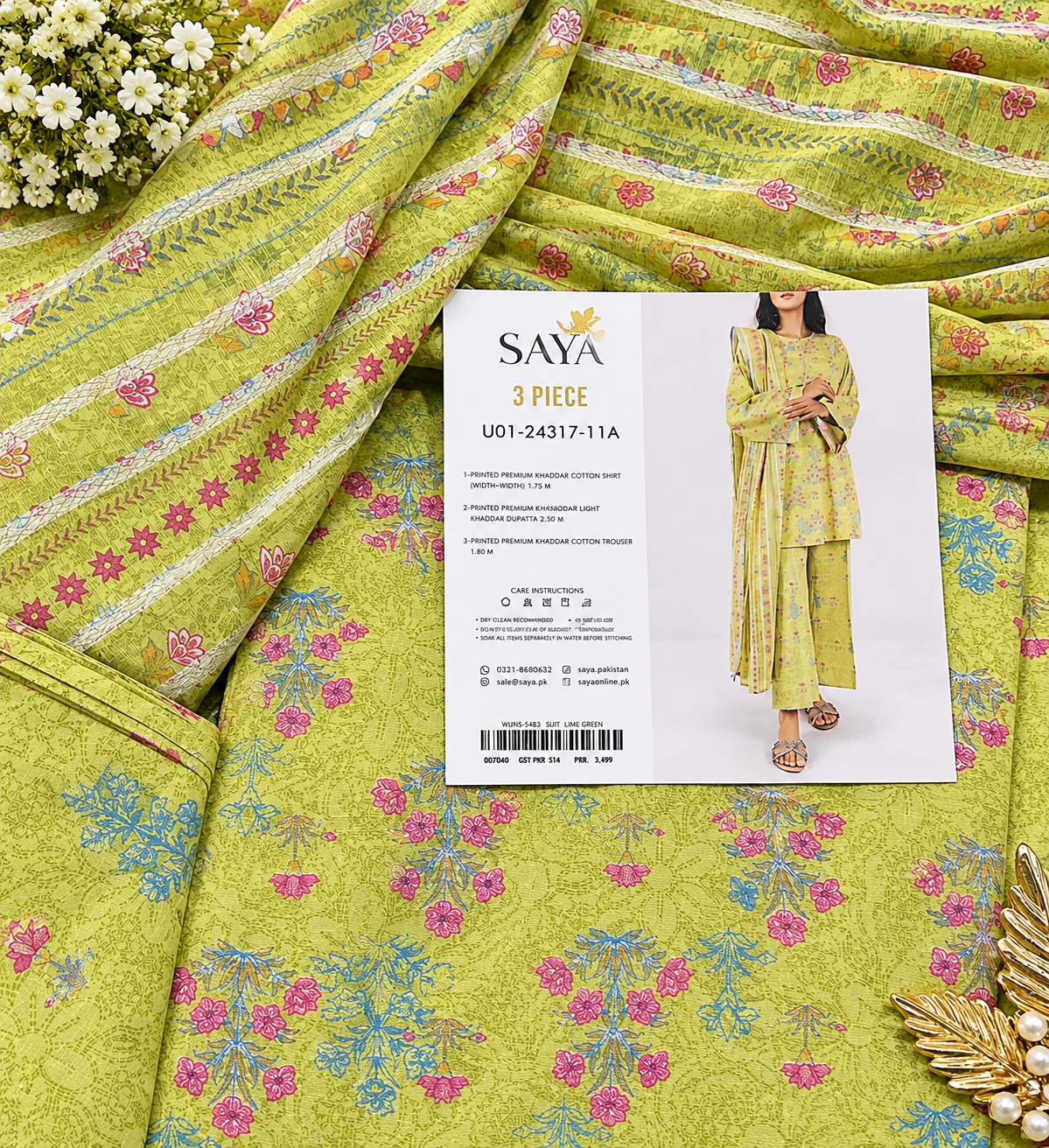 saya premium khaddar Cotton shirt 3pc
