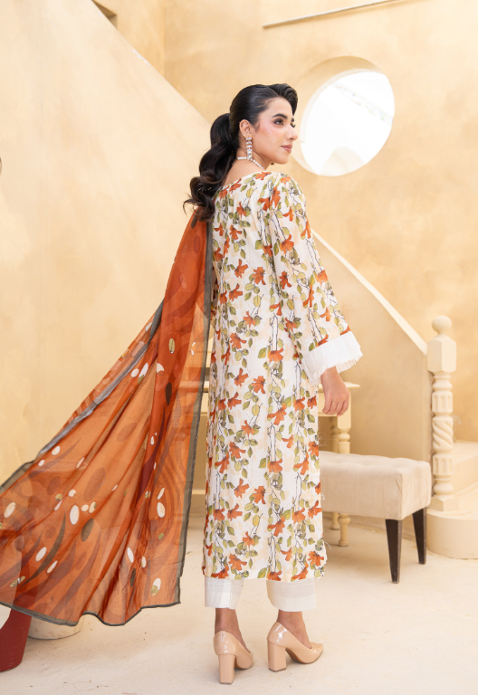 Alif by Eman Arts 00 Digital Print Embroidered Lawn Shirt & Fancy Voil Digital Print Dupatta