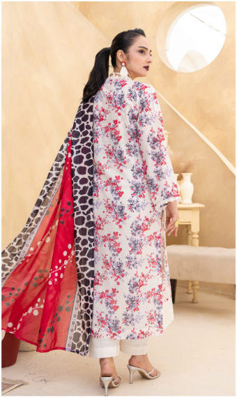 Alif by Eman Arts 03 Digital Print Embroidered Lawn Shirt & Fancy Voil Digital Print Dupatta
