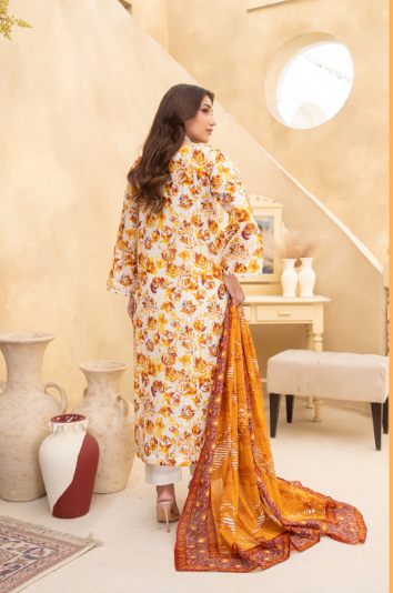 Alif by Eman Arts 06 Digital Print Embroidered Lawn Shirt & Fancy Voil Digital Print Dupatta