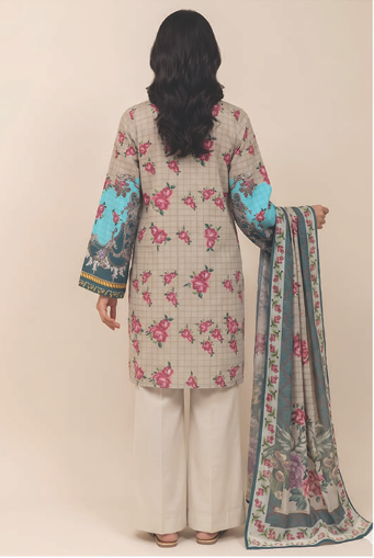 Beechtree 4101 3pc Printed Lawn Shirt & Dupatta