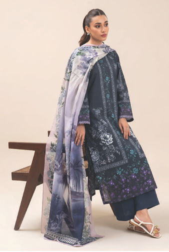 Beechtree 4109 3pc Printed Lawn Shirt & Dupatta