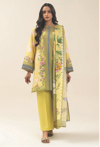Beechtree 4495 3pc Printed Lawn Shirt & Dupatta