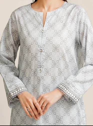 Edenrobe Allure Summer Collection 158 3pc Printed Lawn Shirt & Dupatta