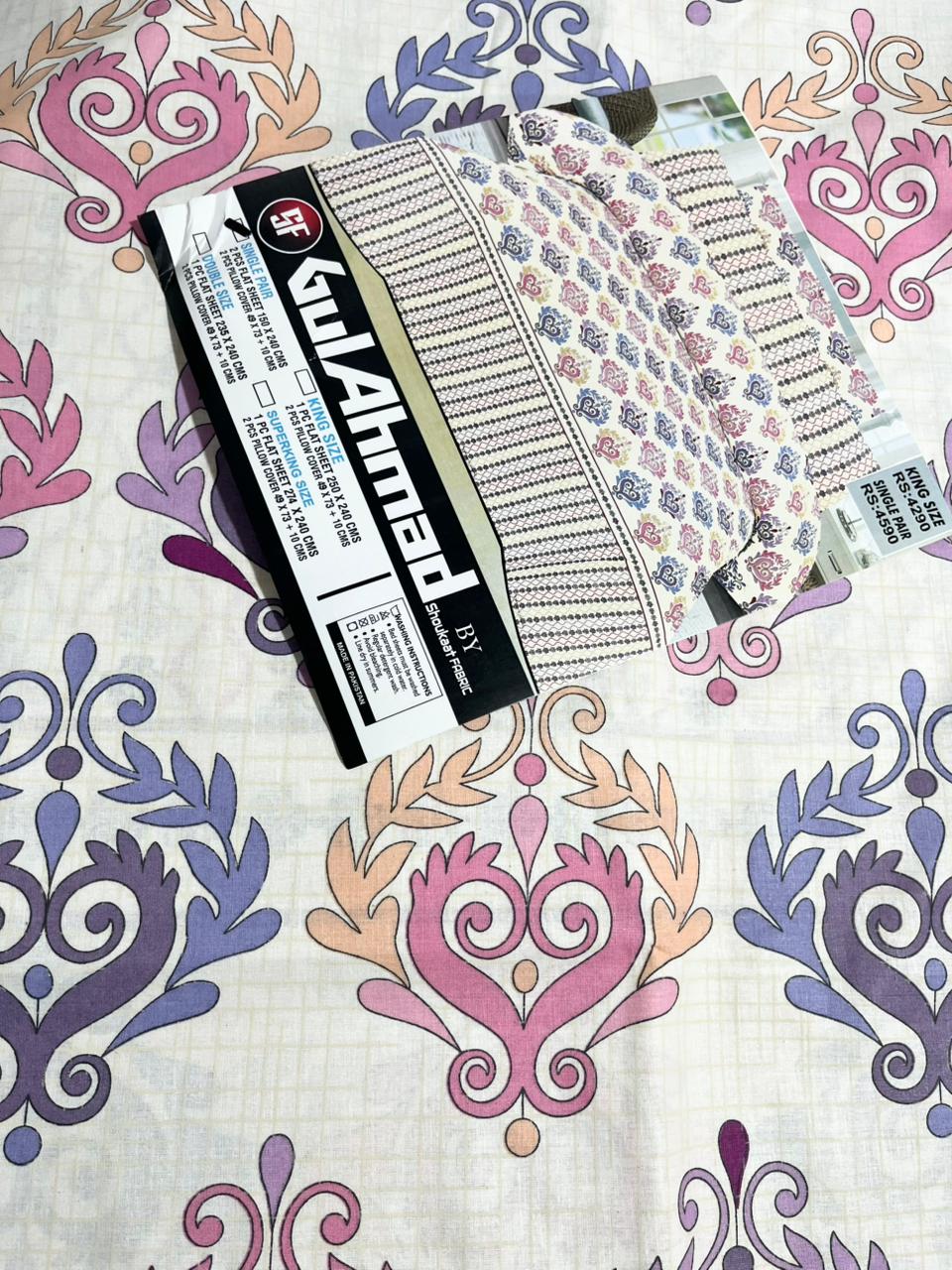 Gul Ahmed Pure Cotton Bed Sheets