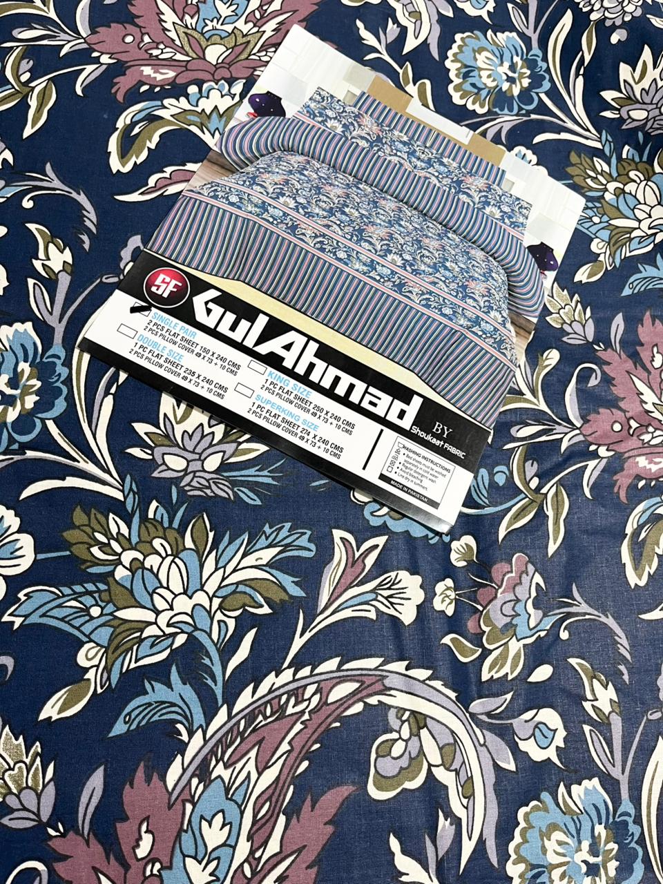 Gul Ahmed Pure Cotton Bed Sheets