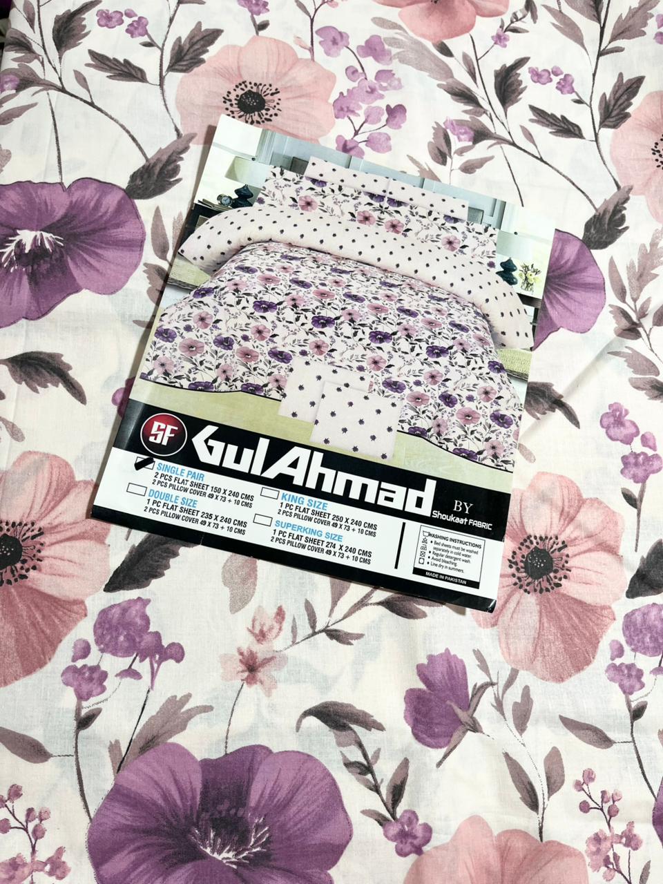Gul Ahmed Pure Cotton Bed Sheets