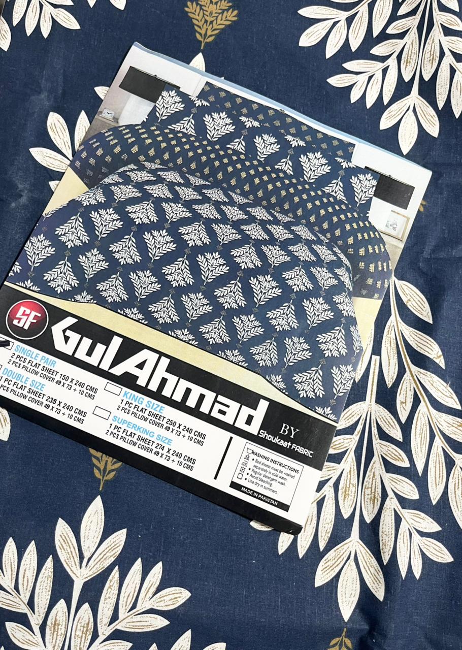 Gul Ahmed Pure Cotton Bed Sheets