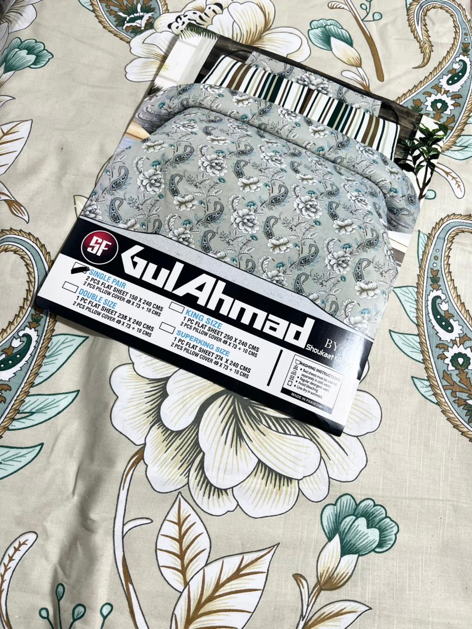 Gul Ahmed Pure Cotton Bed Sheets