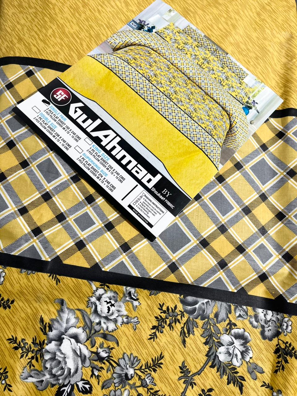 Gul Ahmed Pure Cotton Bed Sheets