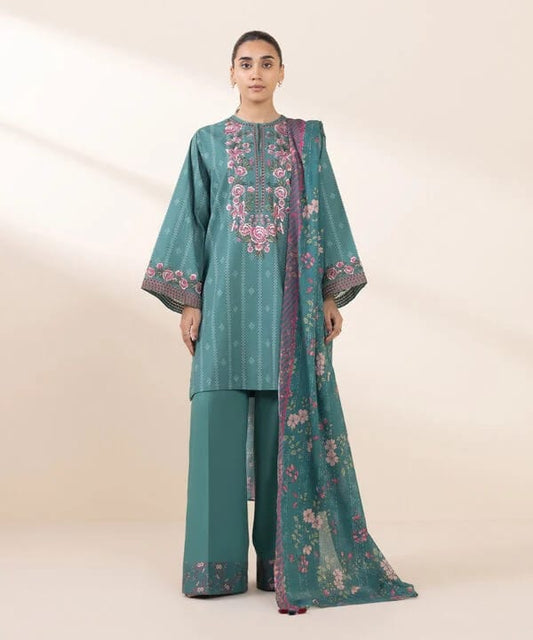 SHPPHIRE 3 PIECE -EMBROIDERED CAMRIC SUIT
