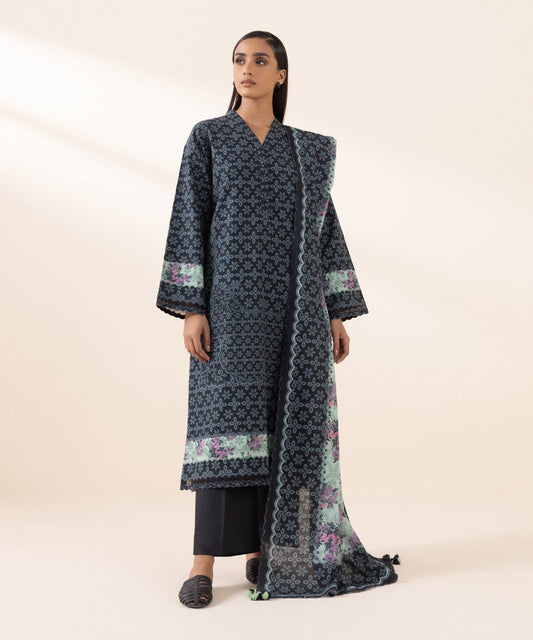 SAPPHIRE 3 PIECE -PRINTED LIGHT KHADDAR SUIT