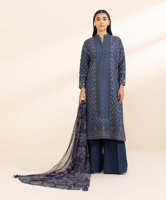 SAPPHIRE 3 PIECE-PRINTED LIGHT KHADDAR SUIT