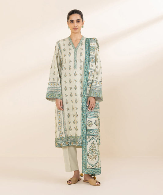 SAPPHIRE 3 PIECE -PRINTED LINEN SUIT