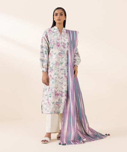 SAPPHIRE 3 PIECE -PRINTED LIGHT KHADDAR SUIT
