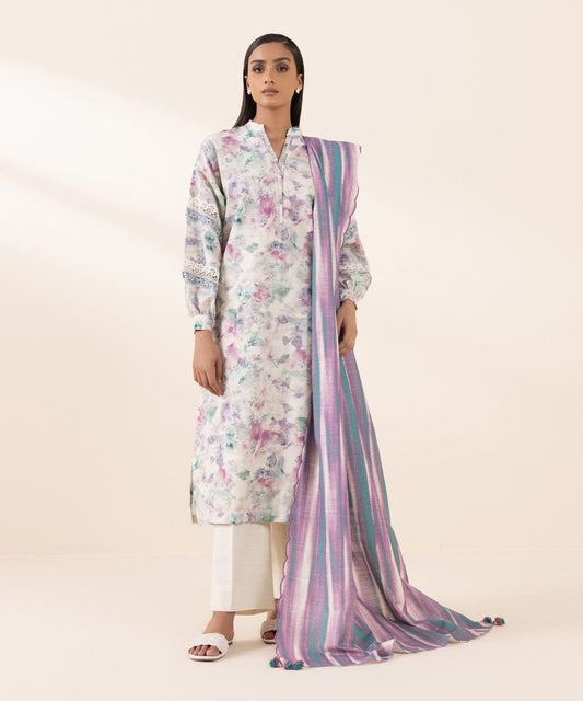 SAPPHIRE 3 PIECE -PRINTED LIGHT KHADDAR SUIT