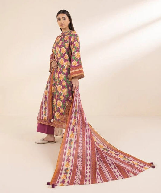SAPPHIRE 3 PIECE -EMBROIDERED COTTON SUIT