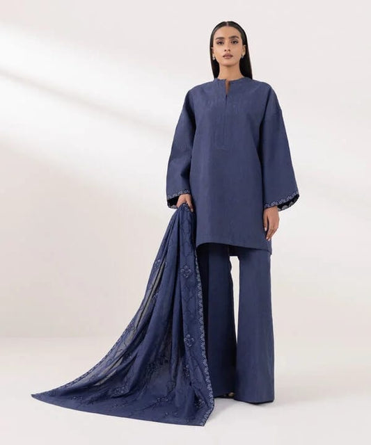 SAPPHIRE 3 PIECE - EMBROIDERED JACQUARD SUIT
