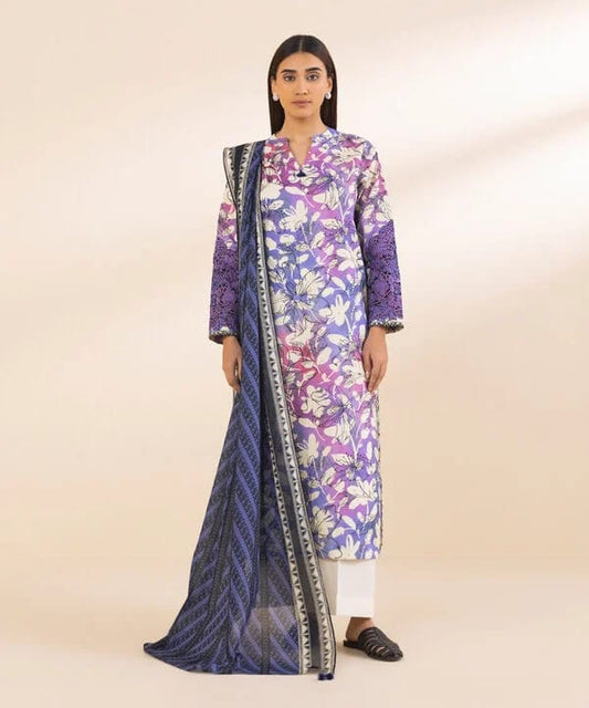 SAPPHIRE 3 PIECE -EMBROIDERED COTTON SUIT