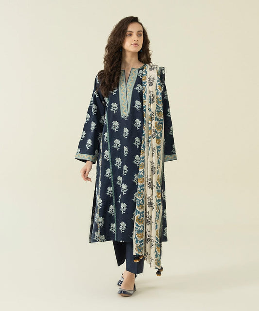 SAPPHIRE 3 PIECE -PRINTED LAWN SUIT