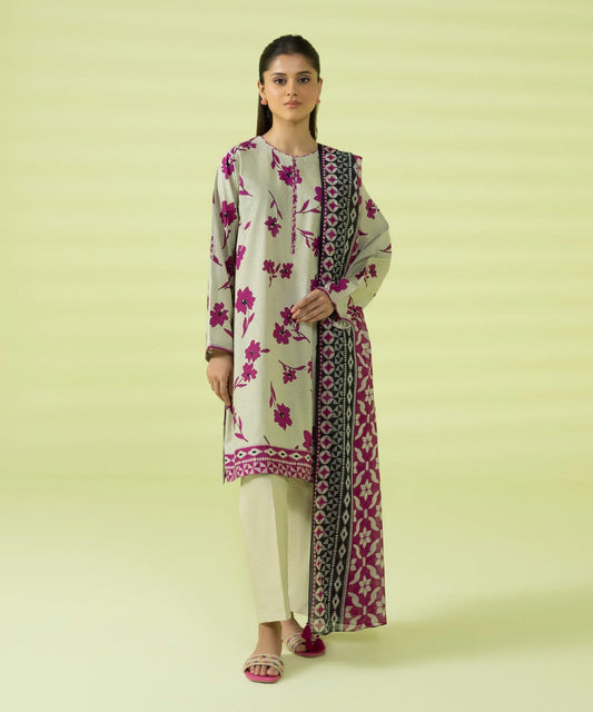 SAPPHIRE 3 PIECE -PRINTED LAWN SUIT