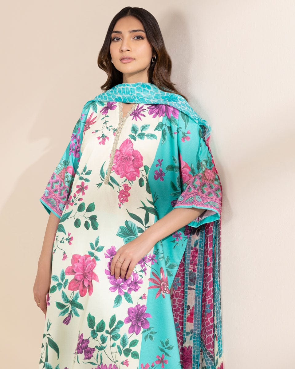 SAPPHIRE 3 PIECE-PRINTED LAWN SUIT