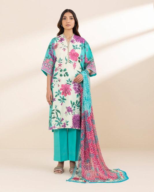 SAPPHIRE 3 PIECE-PRINTED LAWN SUIT