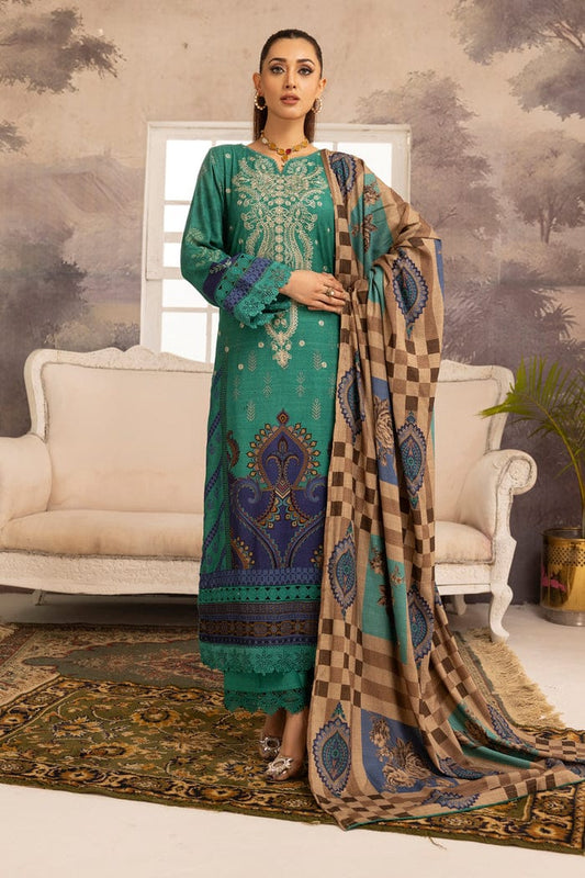 JOHRA EMBROIDERED PRINTED WINTER COLLECTION WITH DIGITAL PRINTED SHAWL