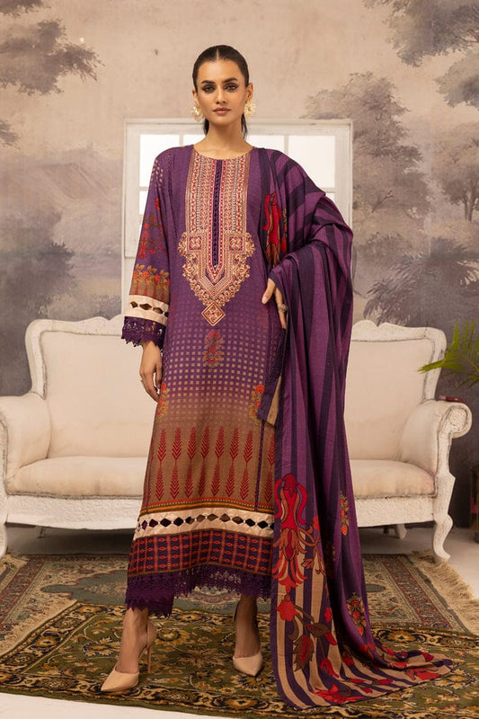 JOHRA EMBROIDERED PRINTED WINTER COLLECTION WITH PRINTED DIGITAL SHAWL