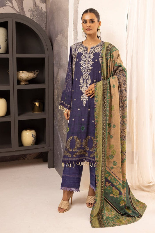 JOHRA EMBROIDERED PRINTED WINTER COLLECTION WITH PRINTED DIGITAL SHAWL