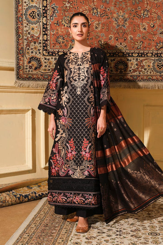 JOHRA EMBROIDERED KHADDAR WITH BANARSI JACQUARD SHAWL