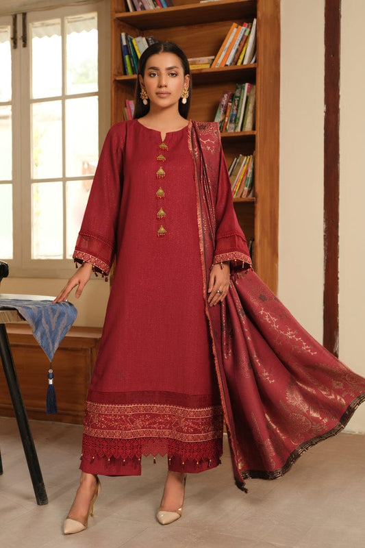 JOHRA EMBROIDERED WINTER COLLECTION WITH JACQUARD SHAWL