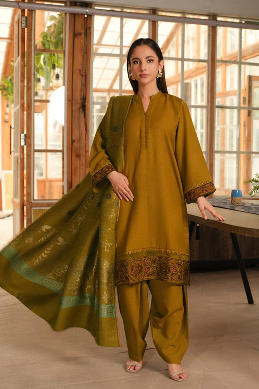 JOHRA EMBROIDERED WINTER CLOOECTION WITH JACQUARD SHAWL