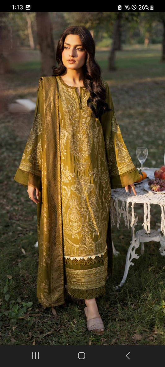 JOHRA EMBROIDERED WINTER COLLECTION WITH BANARSI JECQUARD SHAWL