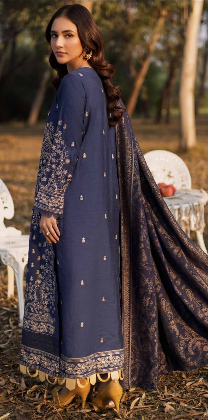 JOHRA EMBROIDERED WINTER COLLECTION WITH BANARSI JECQUARD SHAWL