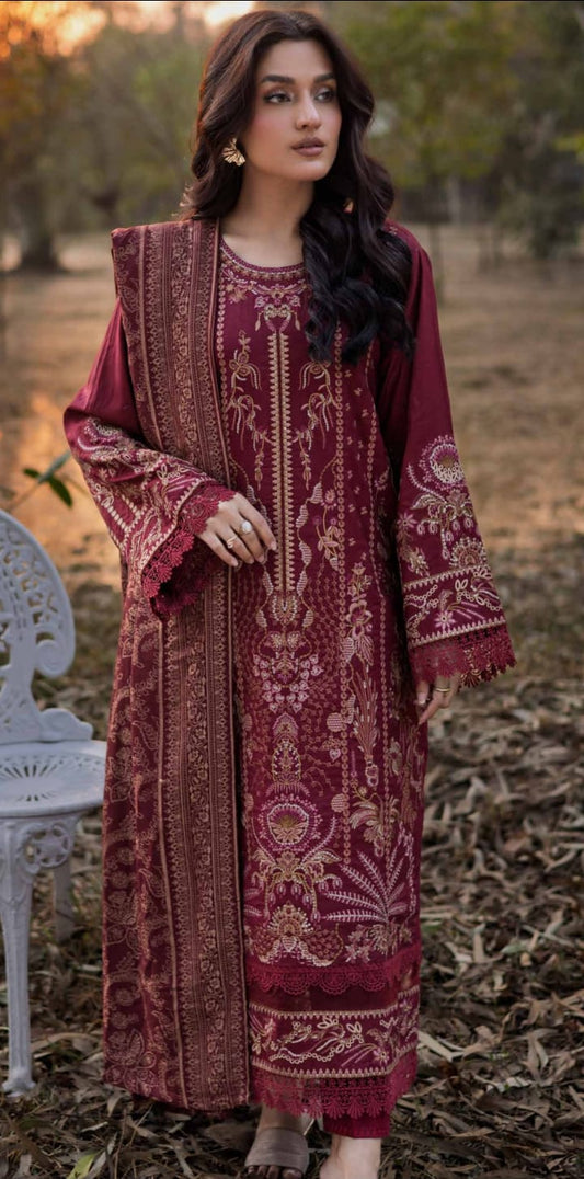 JOHRA EMBRIDERED WINTER COLLECTION WITH BANARSI JECQUARD SHAWL