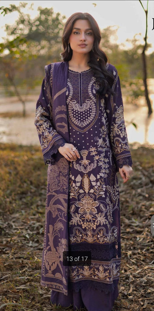 JOHRA EMBROIDERED WINTER COLLECTION WITH BANARSI JECQUARD SHAWL