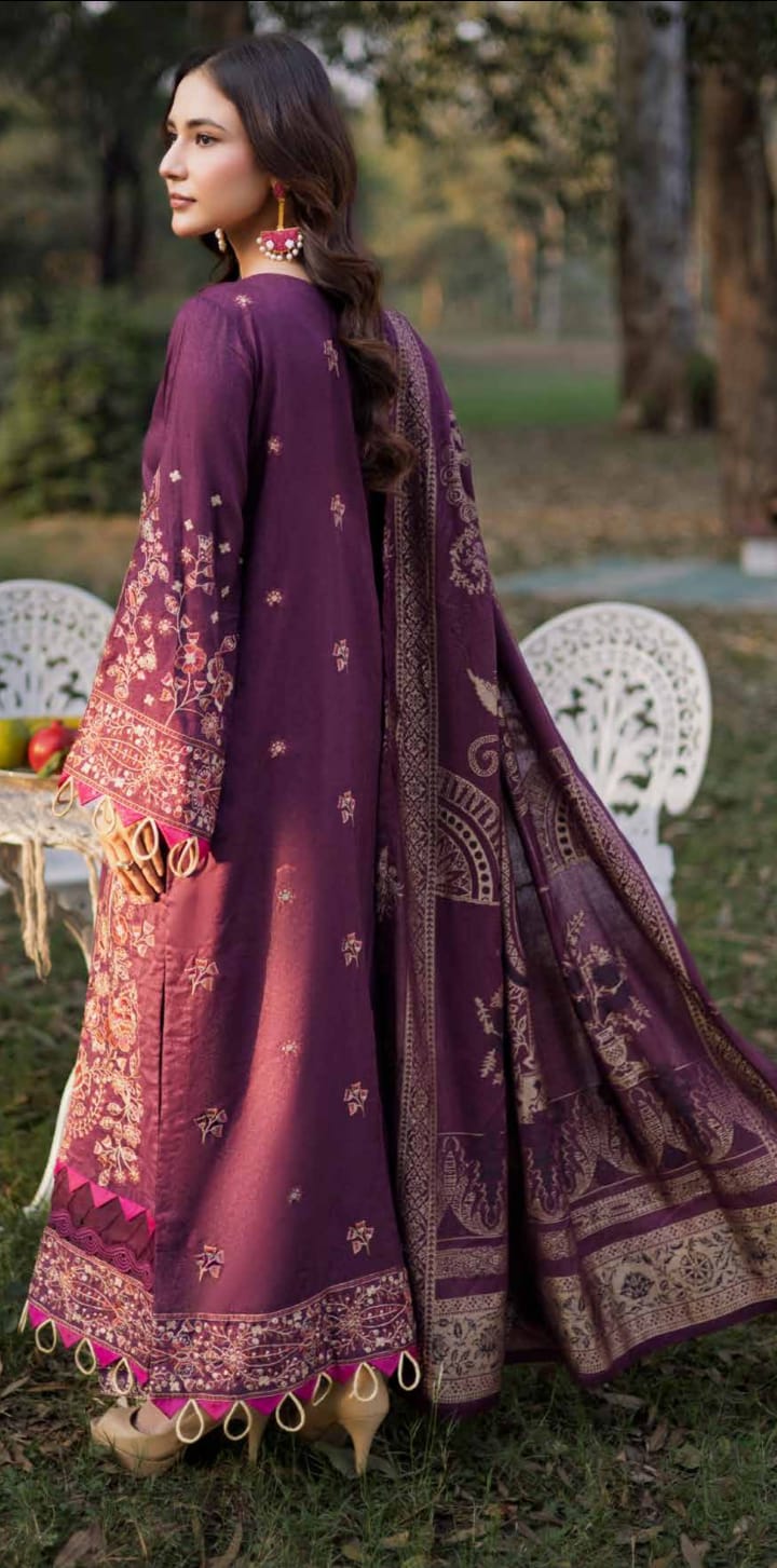 JOHRA EMBROIDERED WINTER COLLECTION WITH BANARSI JECQUARD SHAWL